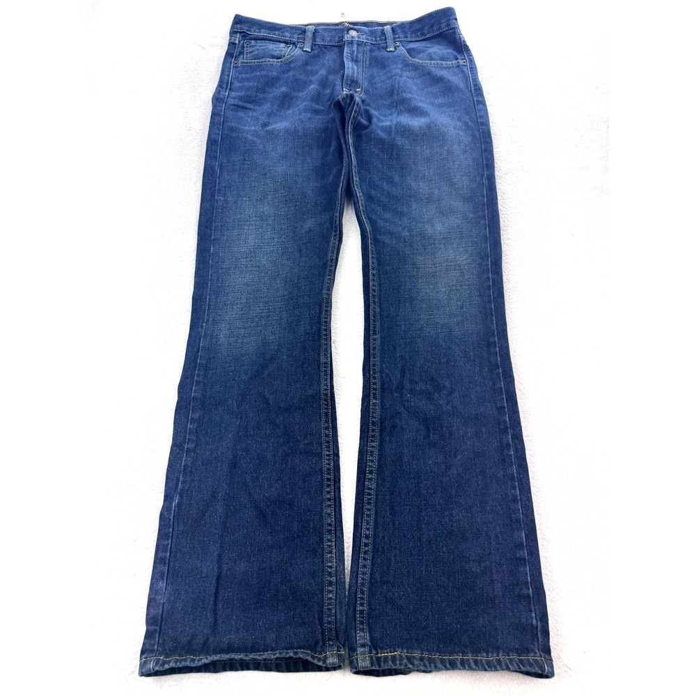 Levis 527 Jeans Men 33x32 Blue Slim Boot Distress Whisker Denim Western Y2K
